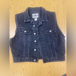 Y2K vintage Black Denim Vest jean jacket by County Seat
